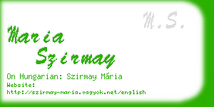 maria szirmay business card